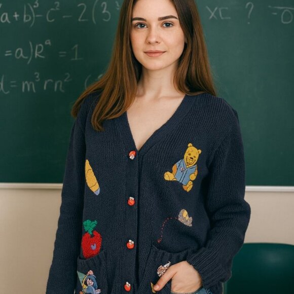 Vtg Disney Catalog Winnie the Pooh Cardigan Sweater – Teachercore - Picture 1 of 8